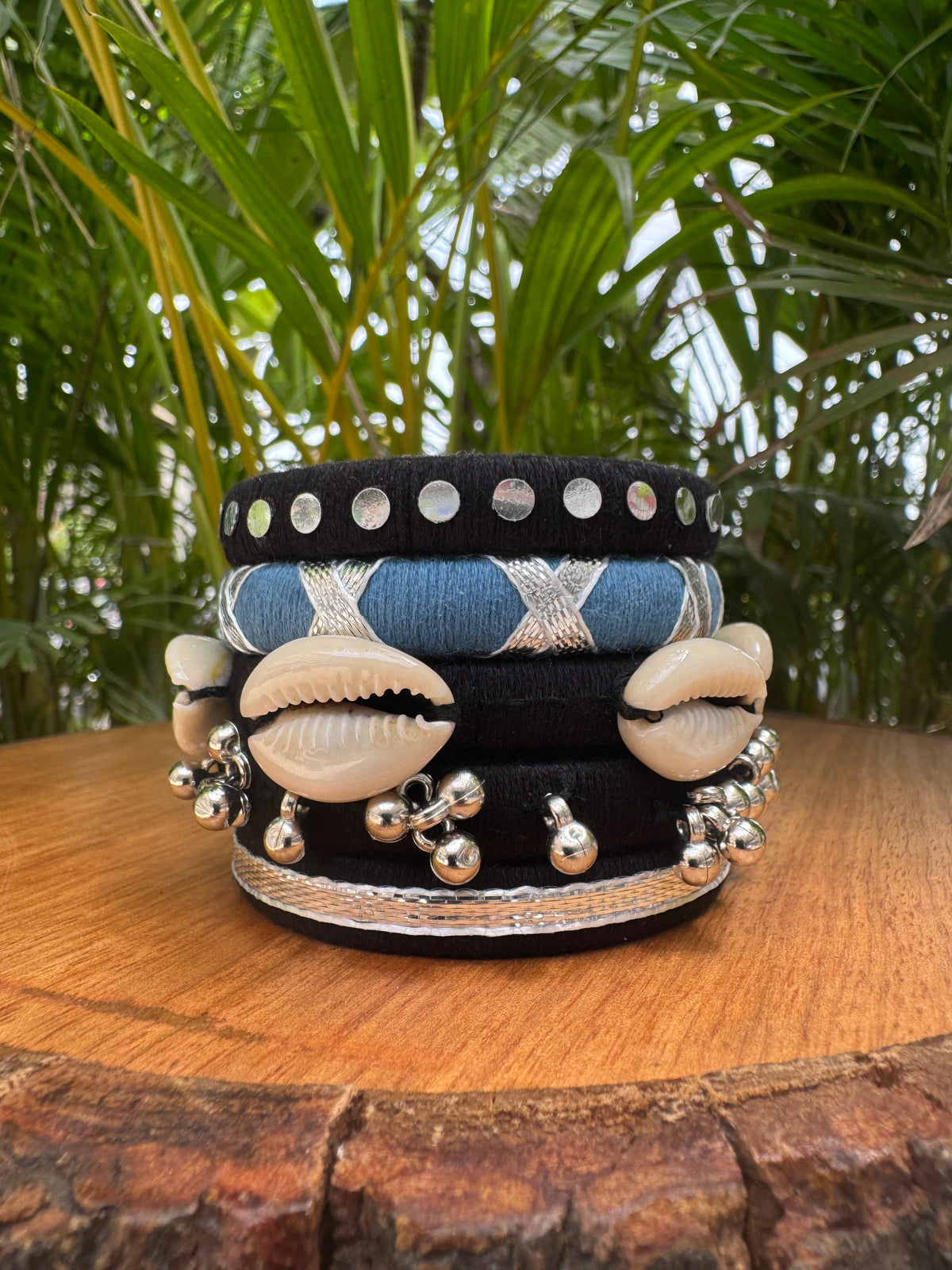 BLACK AND GREY BANGLES HANDMADEAHOLIC BY MISHKA