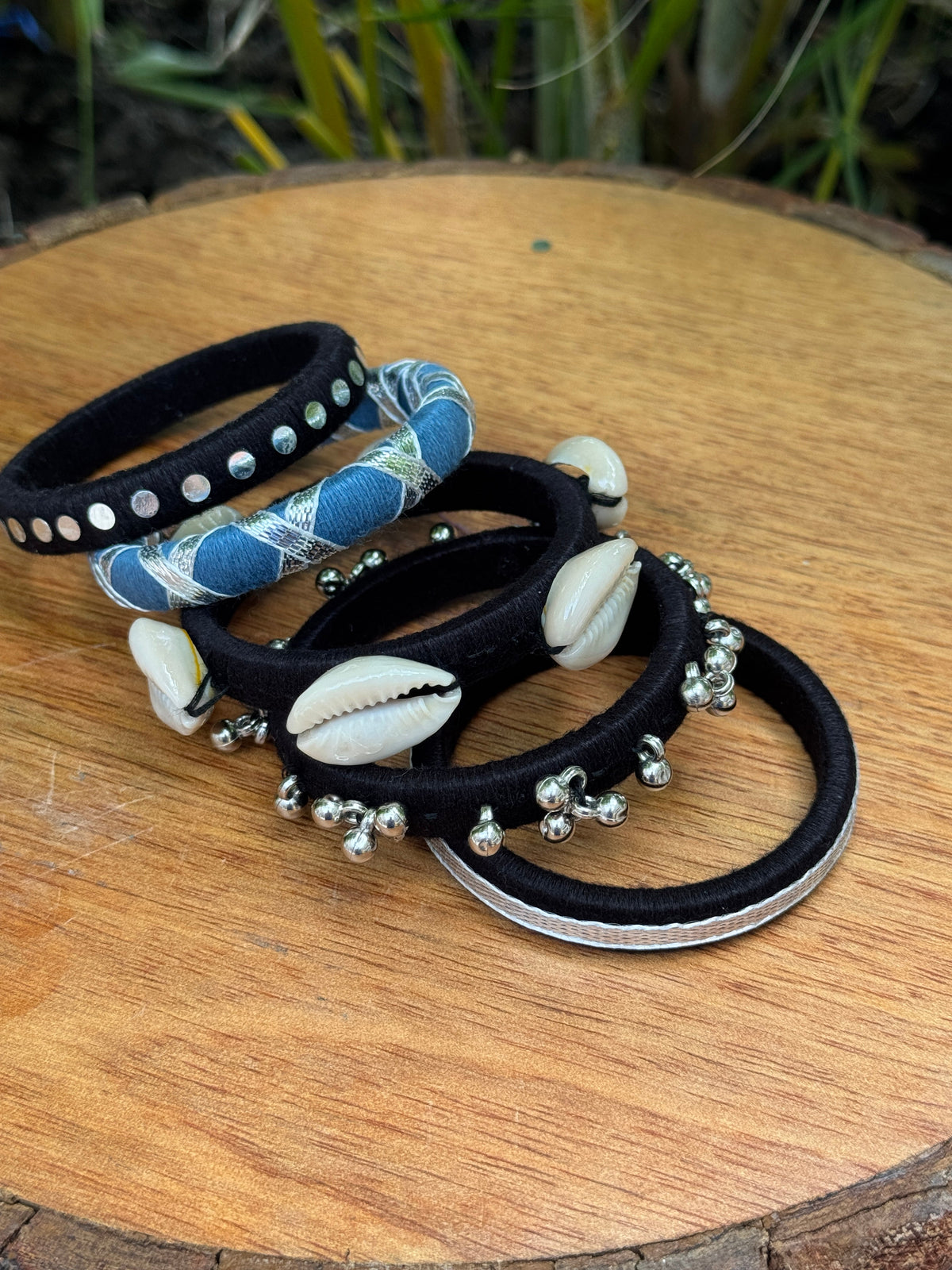 BLACK AND GREY BANGLES HANDMADEAHOLIC BY MISHKA