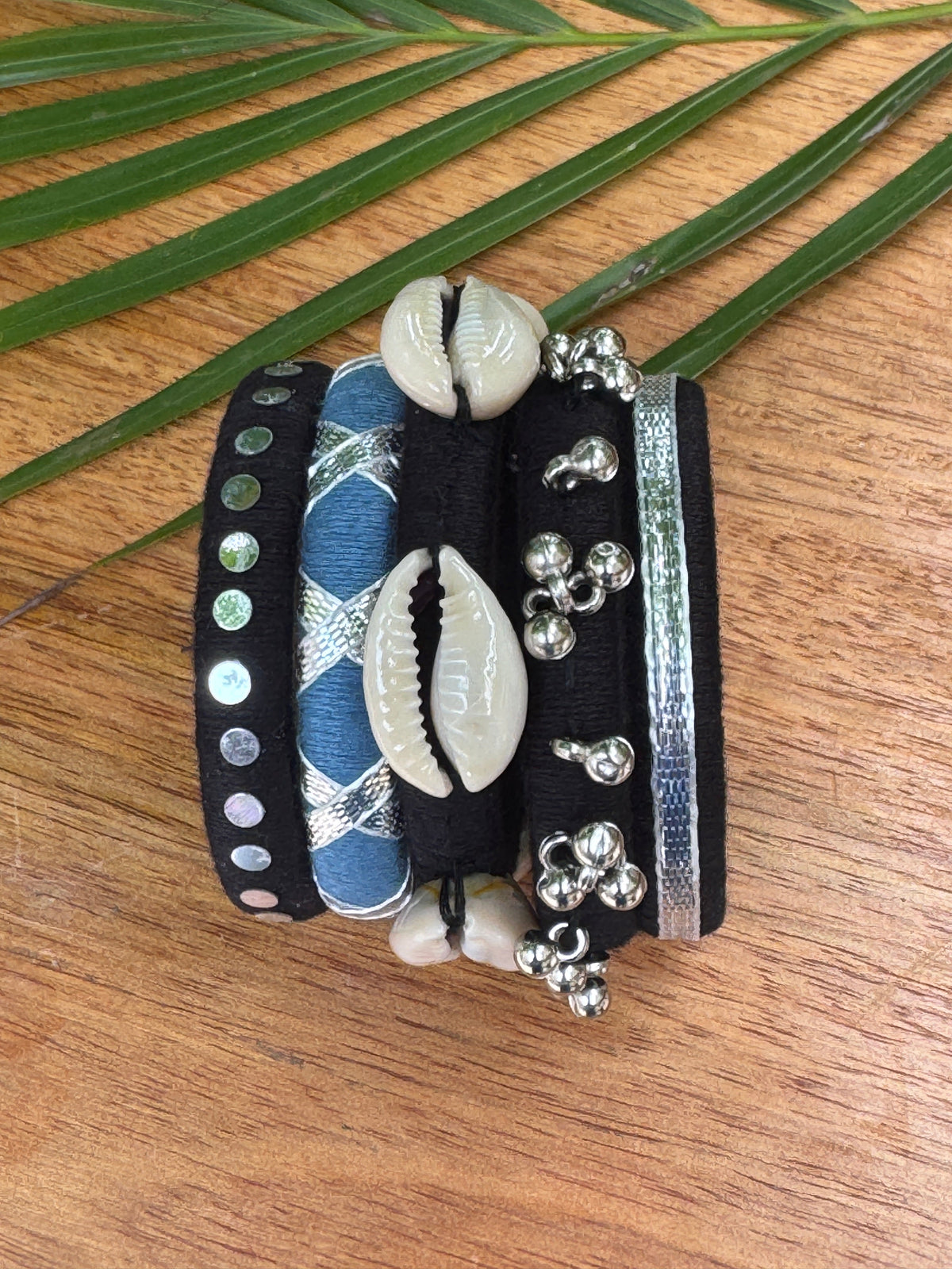 BLACK AND GREY BANGLES HANDMADEAHOLIC BY MISHKA