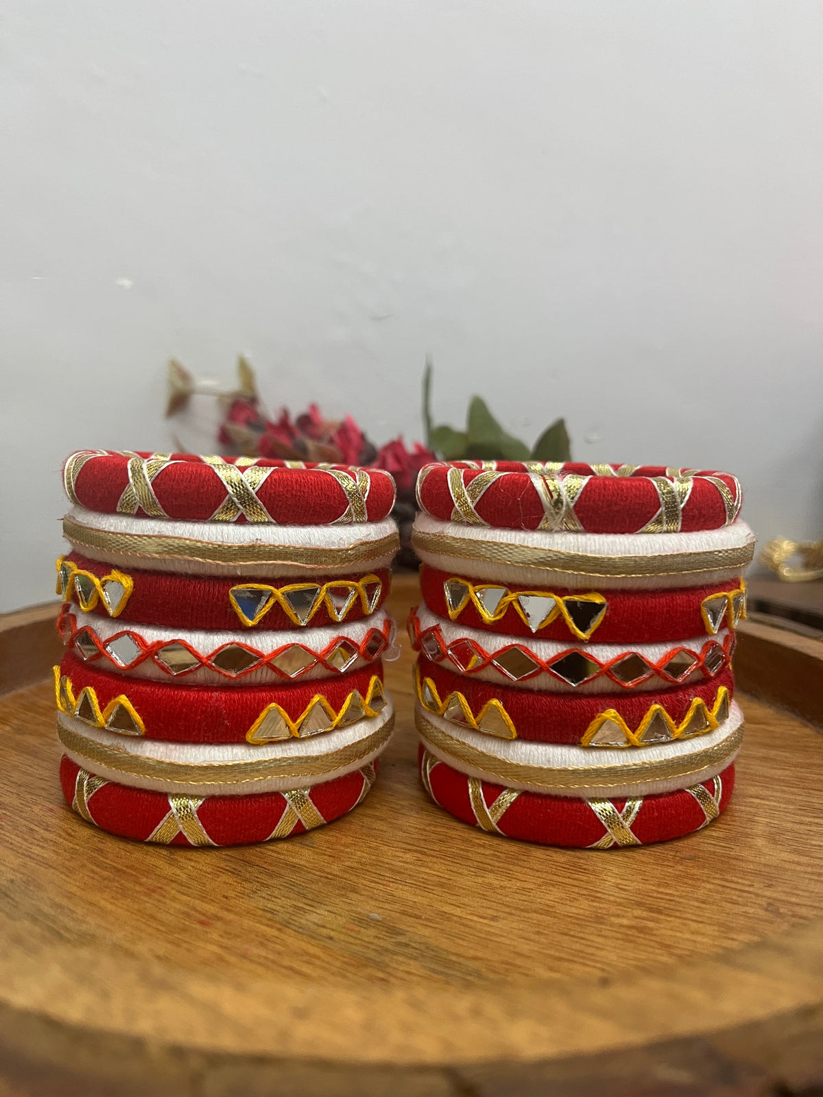 RED BANDHANI BANGLE HANDMADEAHOLIC BY MISHKA