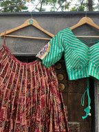 TORTOISE BLOUSE WITH BROWN SKIRT HANDMADEAHOLIC BY MISHKA