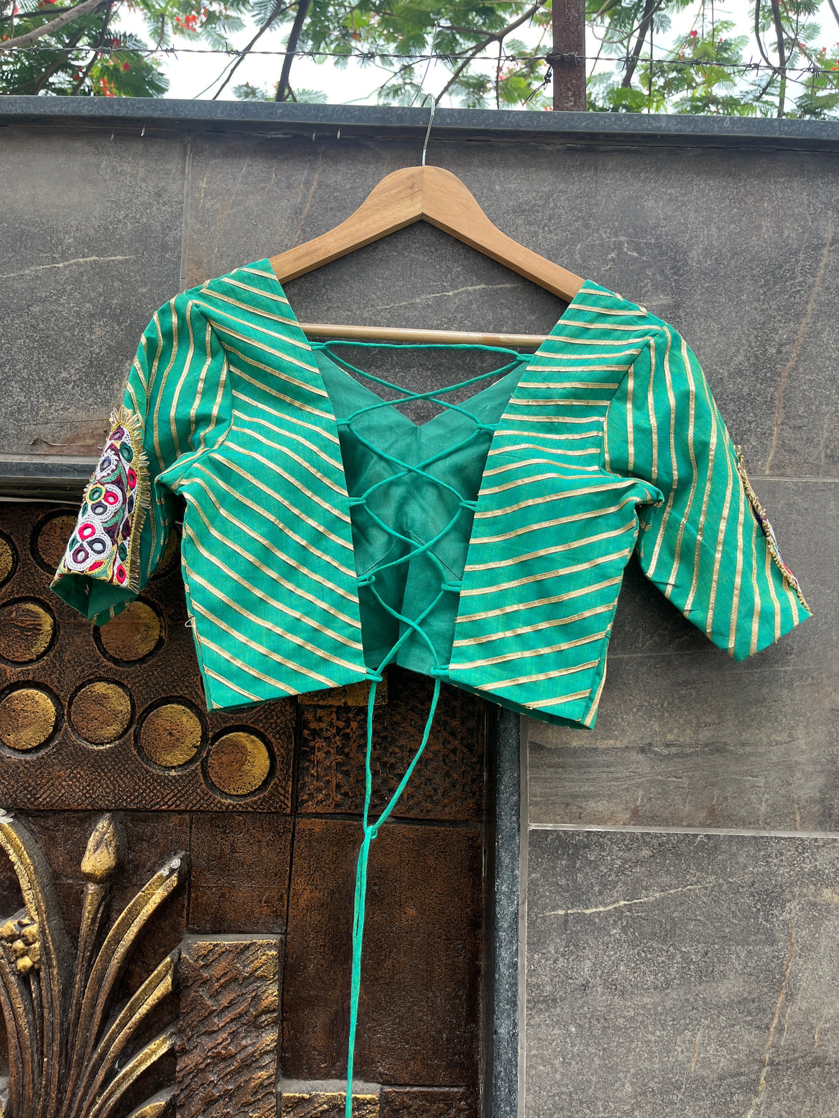 TORTOISE BLOUSE WITH BROWN SKIRT HANDMADEAHOLIC BY MISHKA
