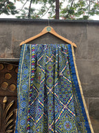 BLUE AND PINK COTTON BANDHANI DUPATTA HANDMADEAHOLIC BY MISHKA