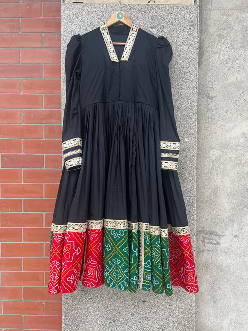 BLACK COLOR FULL GAIR INDIAN WEDDING GOWN - handmadeaholicmishka