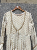 JUTE GEORGETTE OFF WHITE INDIAN WEDDING GOWN - handmadeaholicmishka