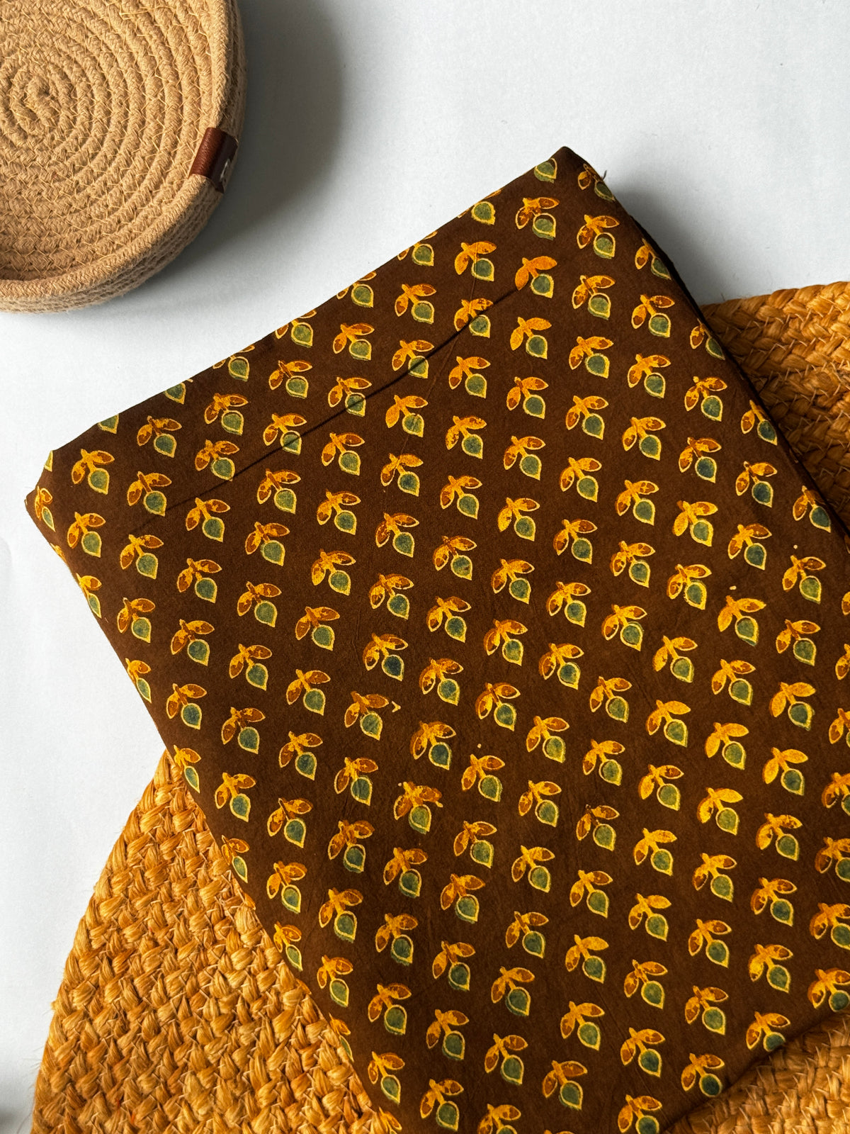 NATURAL AJRAKH HANDBLOCK COTTON FABRIC