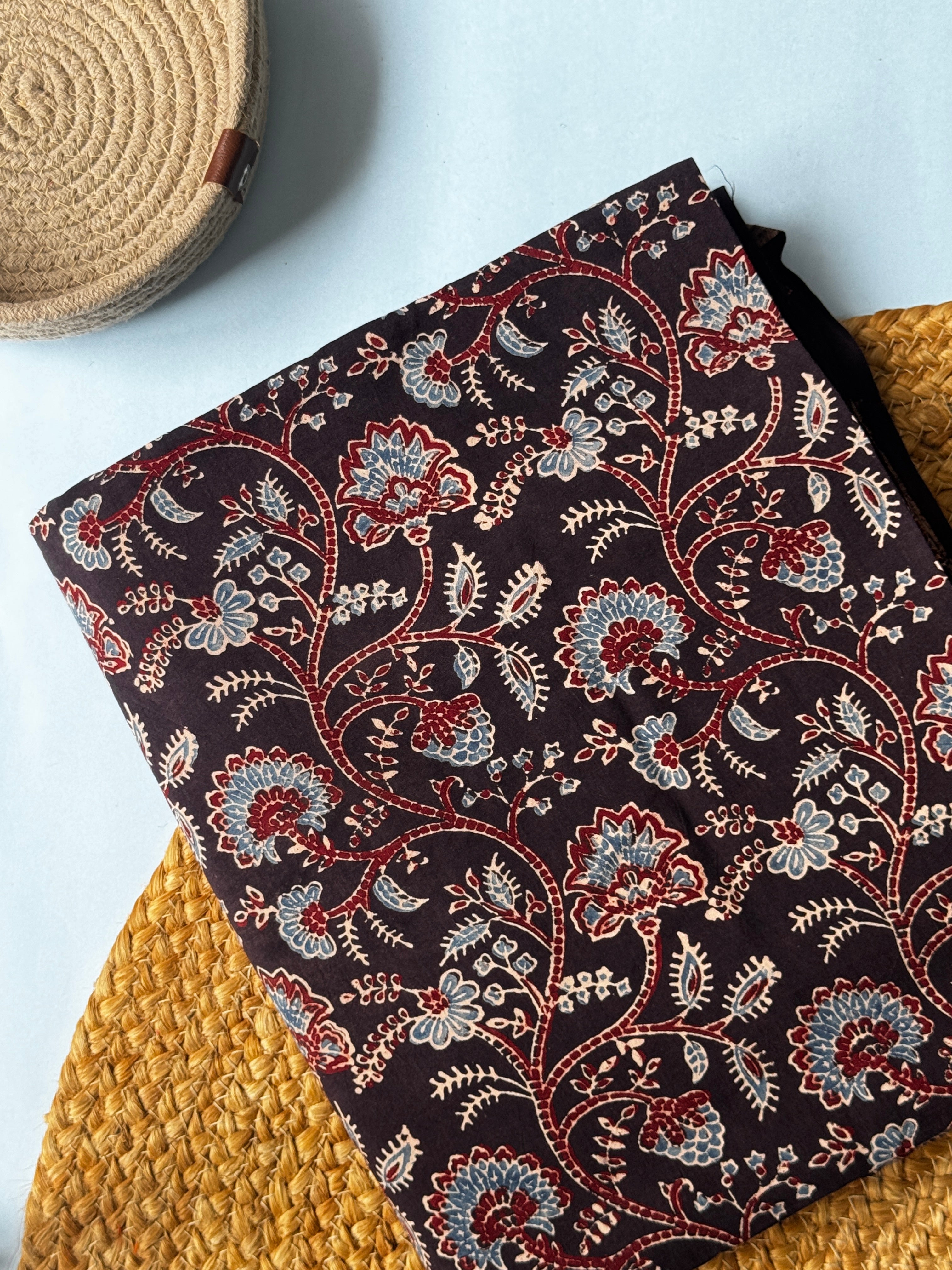NATURAL AJRAKH HANDBLOCK COTTON FABRIC