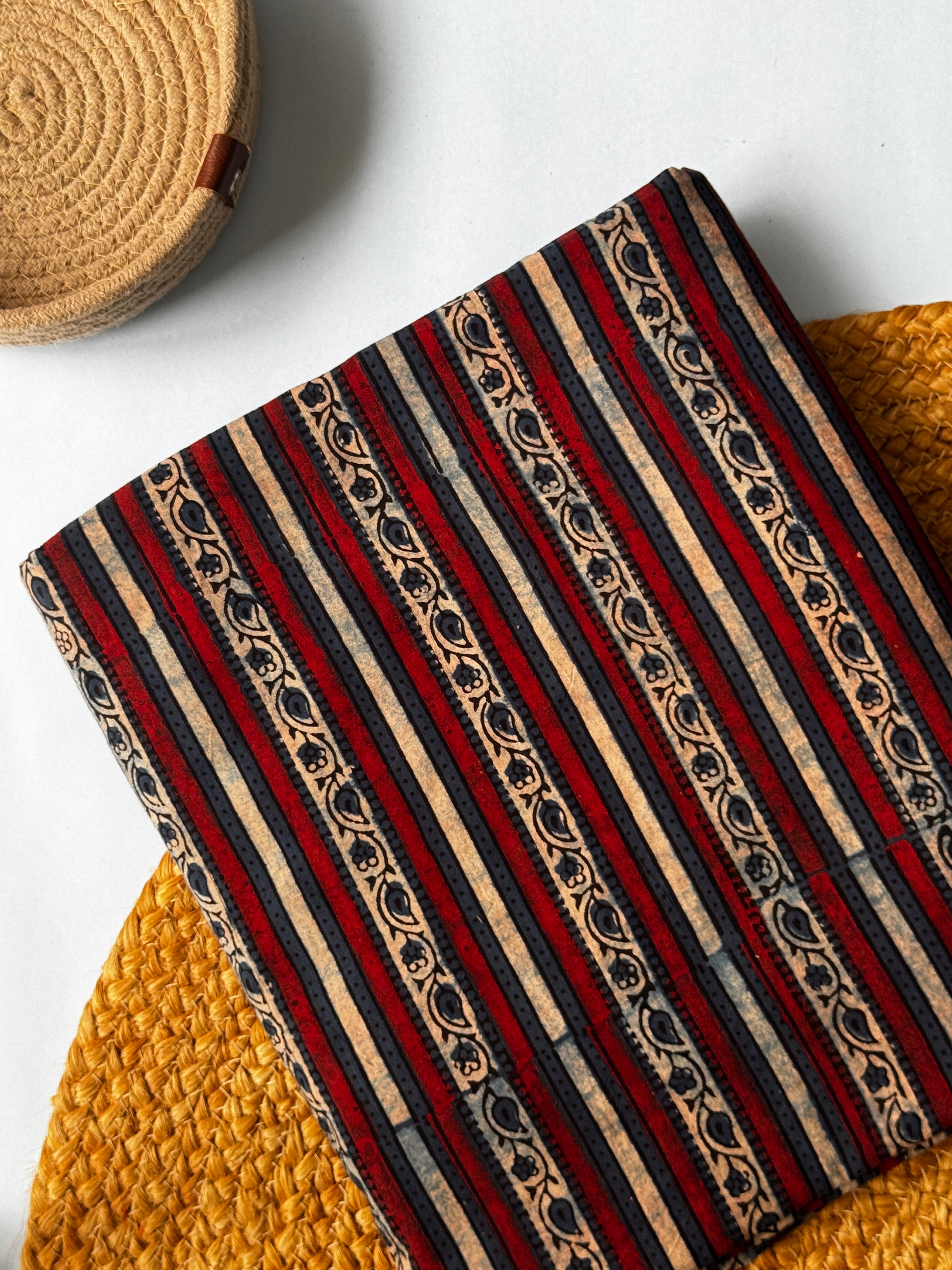 NATURAL AJRAKH HANDBLOCK COTTON FABRIC