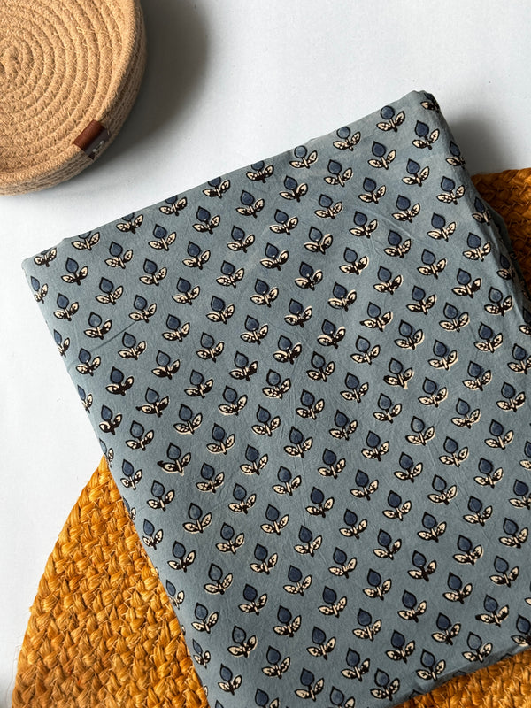 NATURAL AJRAKH HANDBLOCK COTTON FABRIC
