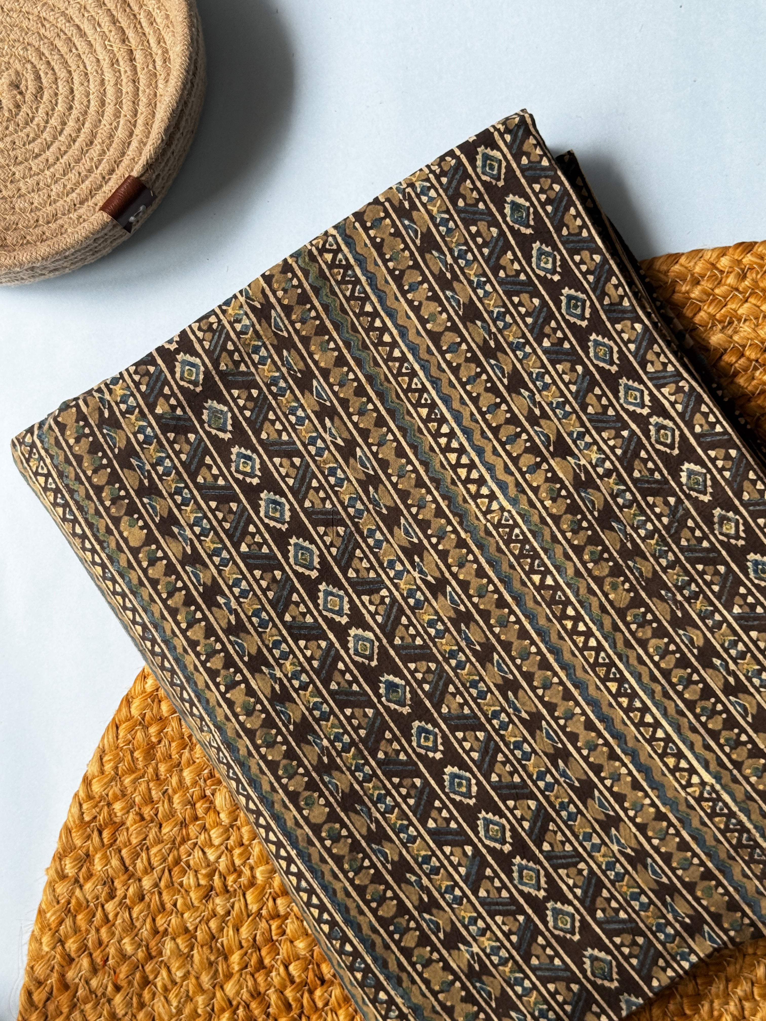NATURAL AJRAKH HANDBLOCK COTTON FABRIC