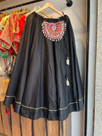 BLACK POCKET PATCH SKIRT HANDMADEAHOLIC BY MISHKA