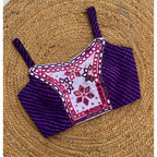 PURPLE LAHERIYA SPAGHETTI MIRROR BLOUSE HANDMADEAHOLIC BY MISHKA