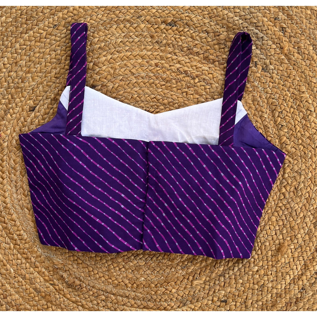 PURPLE LAHERIYA SPAGHETTI MIRROR BLOUSE HANDMADEAHOLIC BY MISHKA