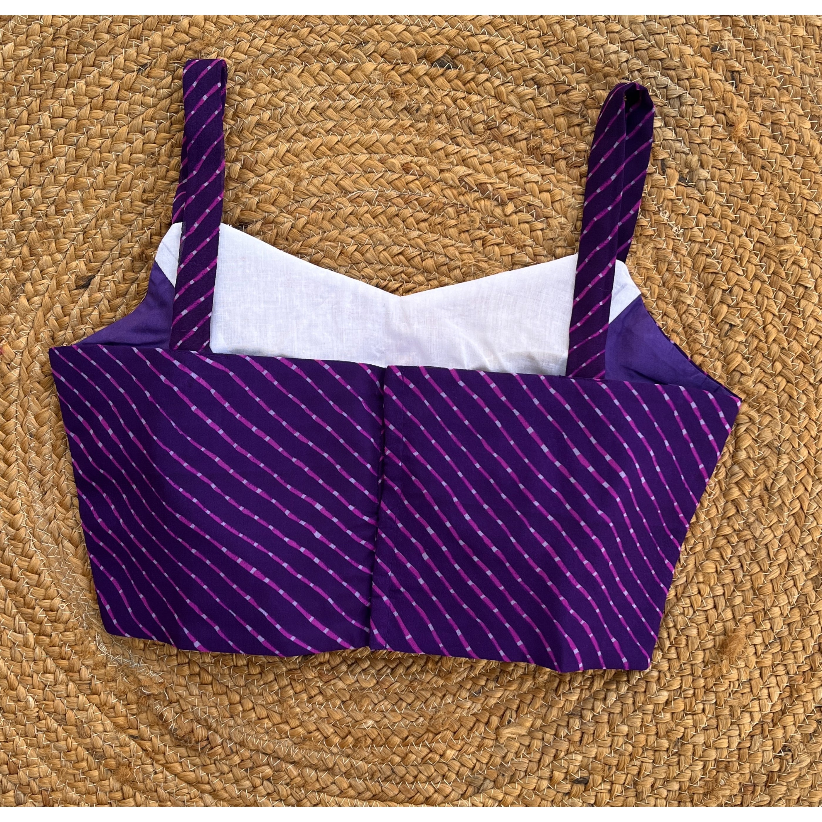 PURPLE LAHERIYA SPAGHETTI MIRROR BLOUSE HANDMADEAHOLIC BY MISHKA