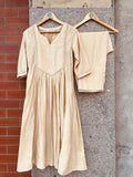 BEIGE COLOR MIRROR WORK CHANDERI SILK DRESS WITH PANT HANDMADEAHOLIC BY MISHKA