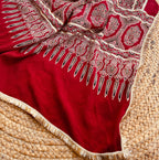 RED AJRAKH DUPATTA HANDMADEAHOLIC BY MISHKA