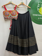 BLACK AND RED, GREEN BANDHANI CHANIYA CHOLI HANDMADEAHOLIC BY MISHKA