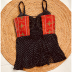 BLACK LAHERIYA VINTAGE LONG BLOUSE HANDMADEAHOLIC BY MISHKA