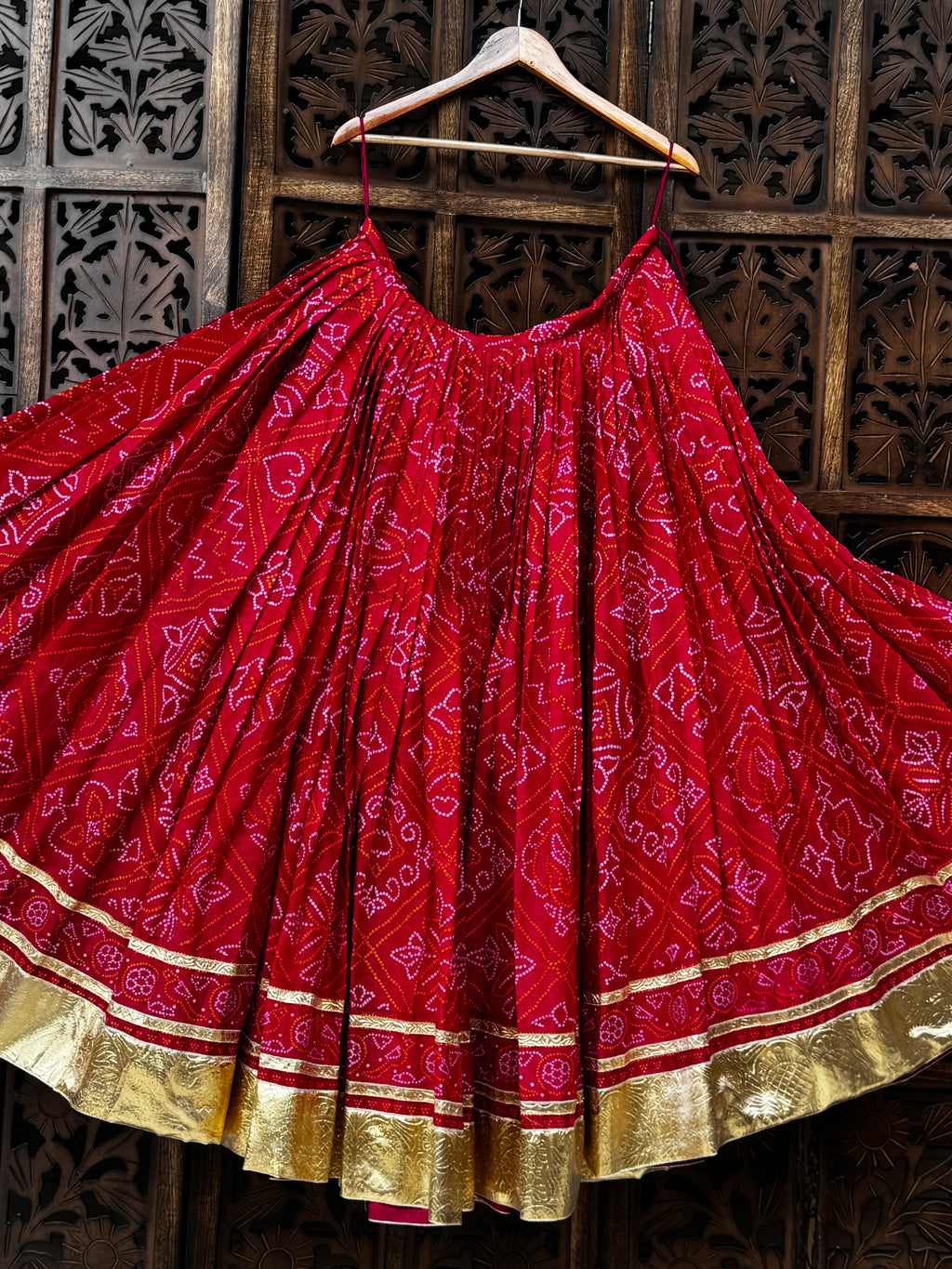 PINK BANDHANI SKIRT'26