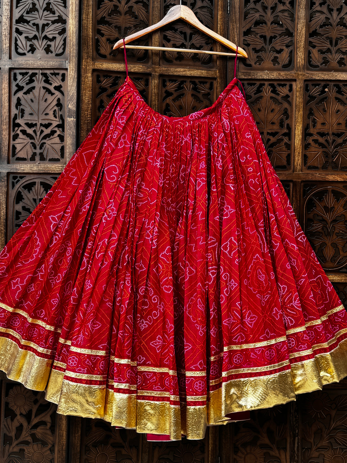 PINK BANDHANI SKIRT'26