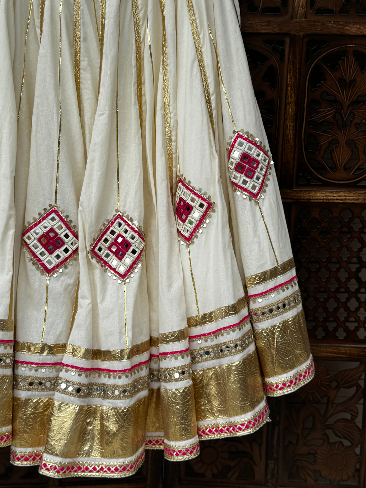 Navli Off White Skirt Raas'26