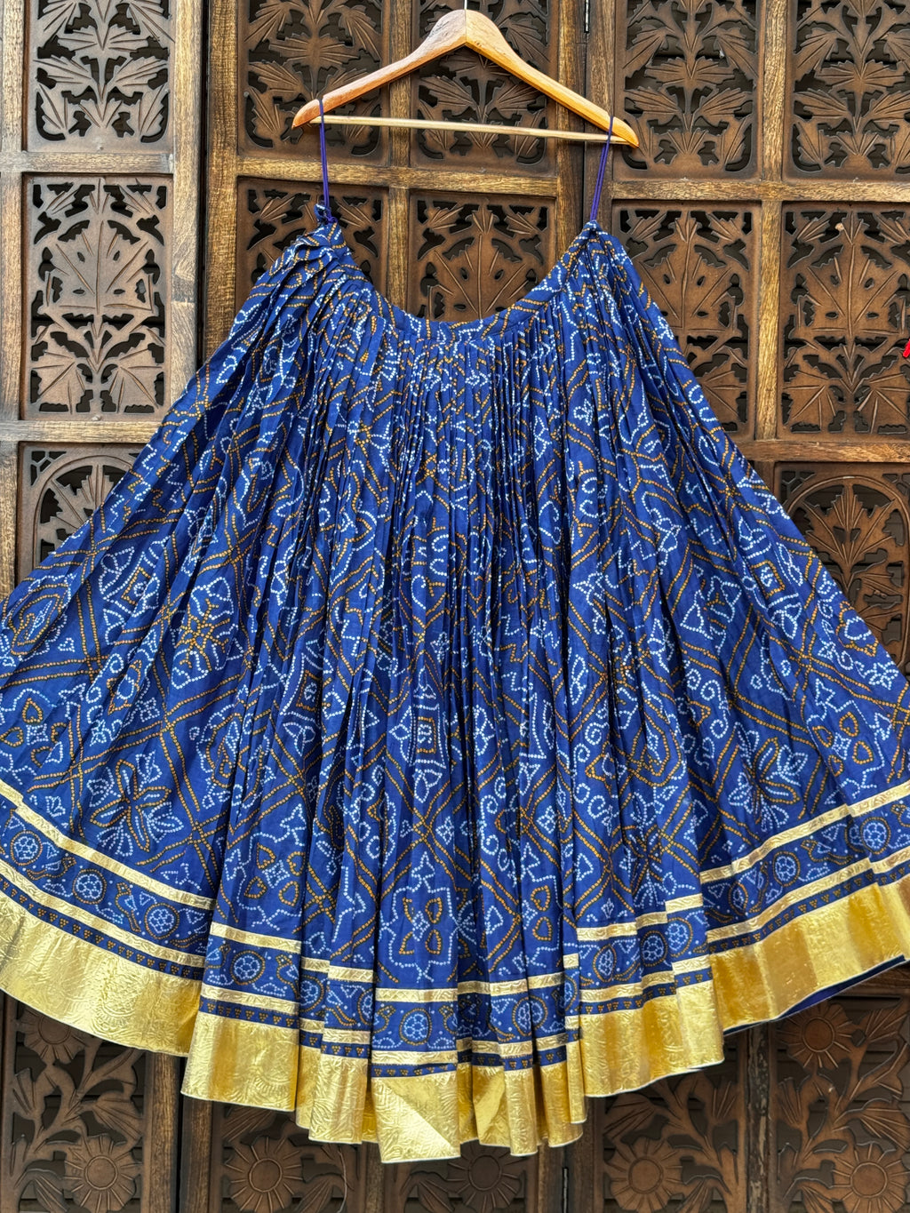 BLUE BANDHANI SKIRT'26