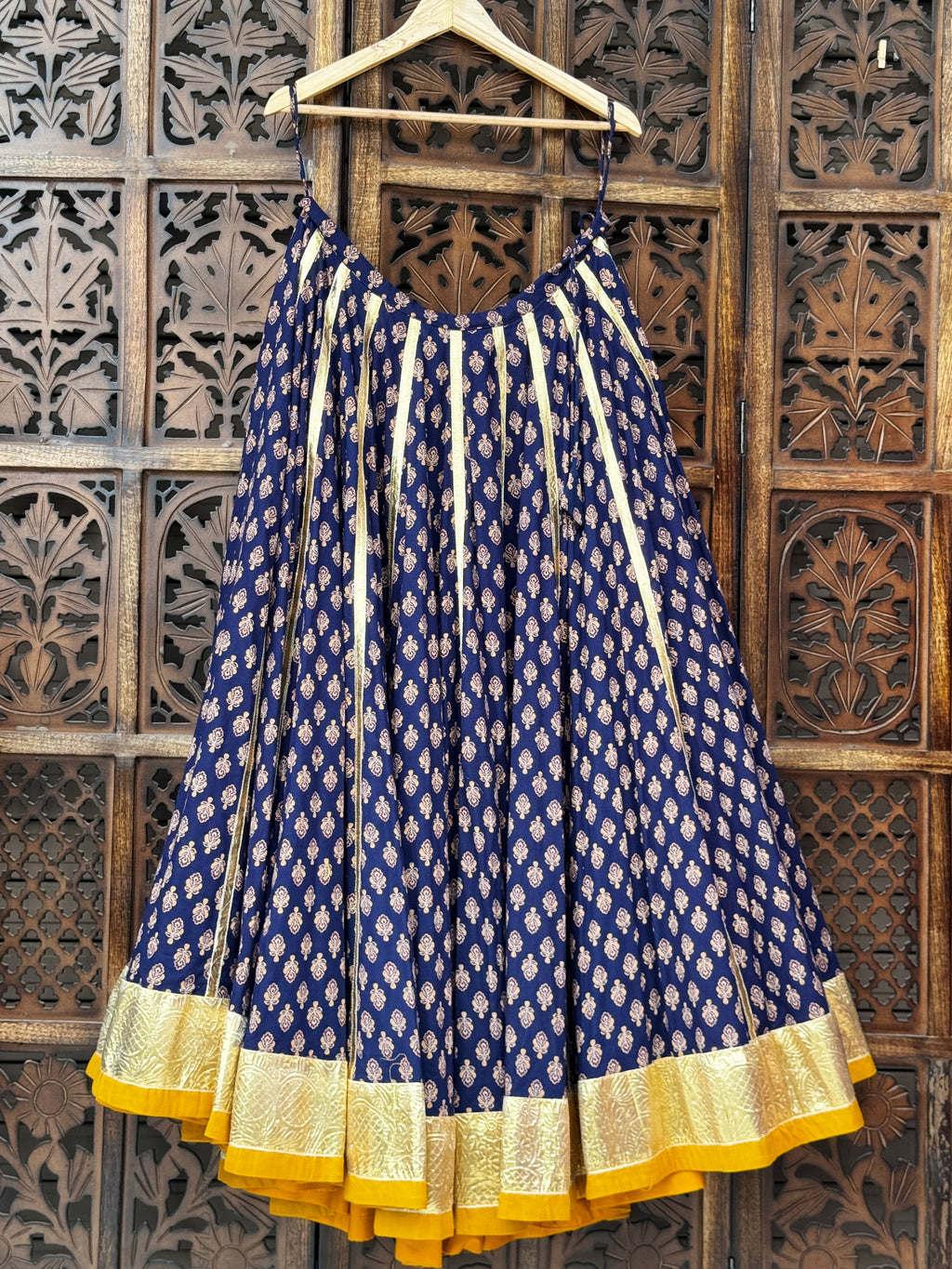 Blue Ajrakh Skirt Raas'26