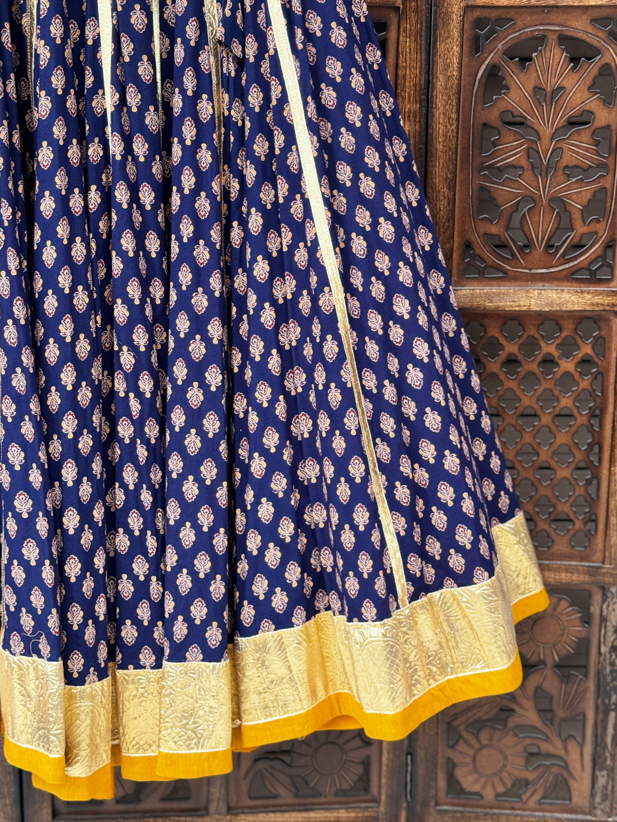 Blue Ajrakh Skirt Raas'26