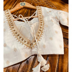 BANARASI HANDWORK 0FF WHITE BLOUSE