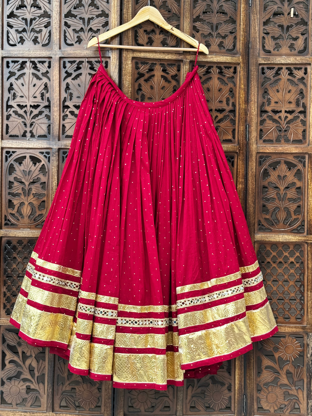 Maroon Badla Skirt Raas'26