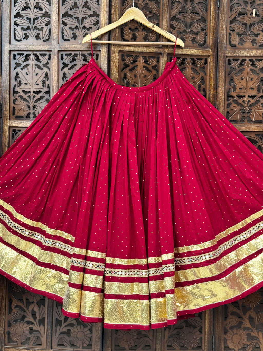 Maroon Badla Skirt Raas'26