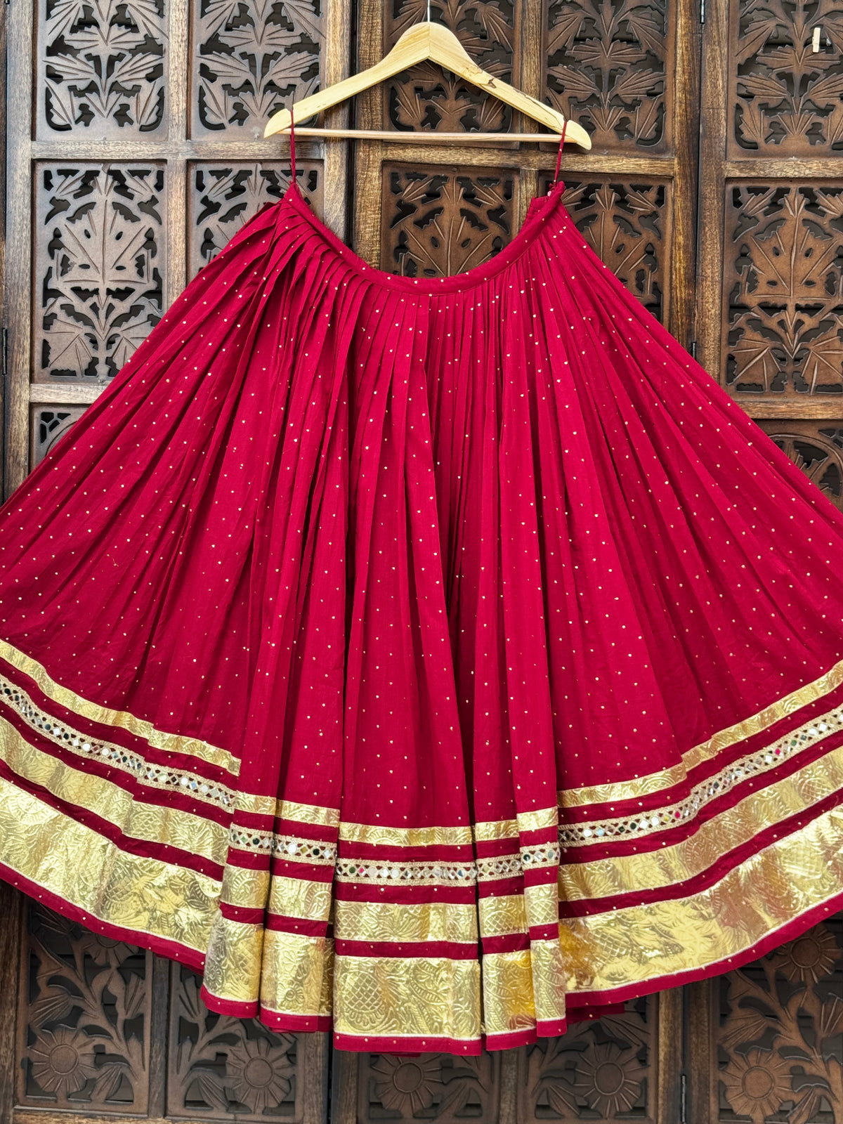 Maroon Badla Skirt Raas'26