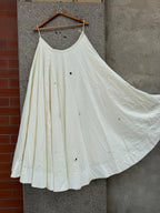 OFF WHITE UMBRELLA MIRROR WORK SKIRT HANDMADEAHOLIC BY MISHKA