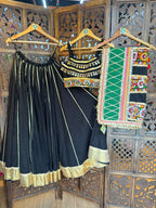 BLACK SKIRT WITH BLACK BLOUSE CHANIYA CHOLI RAAS'25 HANDMADEAHOLIC BY MISHKA