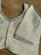 GOLDEN SIMMER TISSUE SILK HANDWORK  BLOUSE HANDMADEAHOLIC BY MISHKA