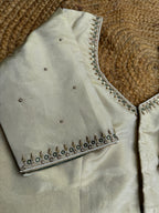 GOLDEN SIMMER TISSUE SILK HANDWORK  BLOUSE HANDMADEAHOLIC BY MISHKA