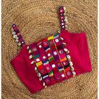 PINK AFGHANI SPAGHETTI BLOUSE HANDMADEAHOLIC BY MISHKA