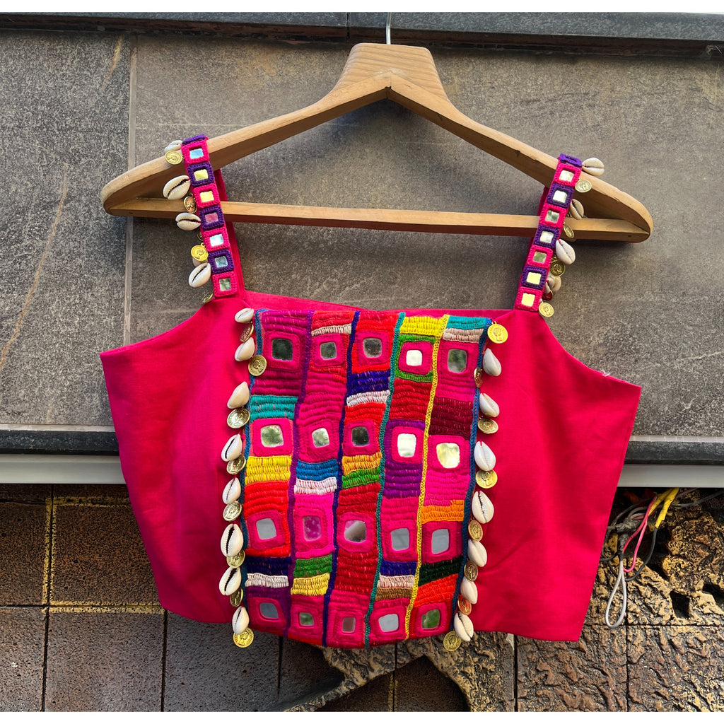 PINK AFGHANI SPAGHETTI BLOUSE HANDMADEAHOLIC BY MISHKA