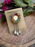 Handcrafted Mirror-Work Boho Hair Pin with Ghunghroo & Cowrie Shell Charms
