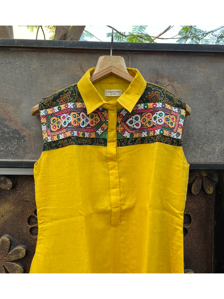 BOHO YELLOW A-LINE KURTIES HANDMADEAHOLIC BY MISHKA