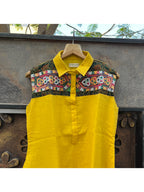 BOHO YELLOW A-LINE KURTIES HANDMADEAHOLIC BY MISHKA