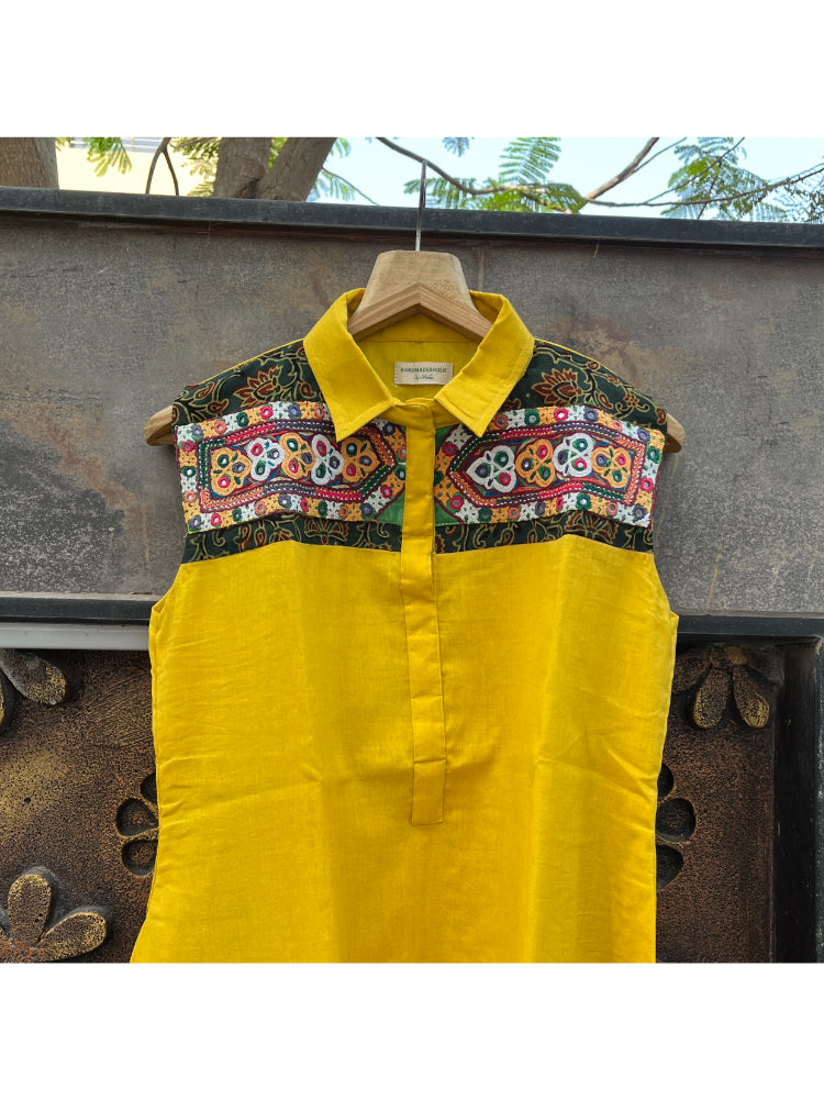 BOHO YELLOW A-LINE KURTIES HANDMADEAHOLIC BY MISHKA