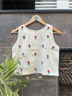 OFF WHITE EMBROIDARY TANK TOP HANDMADEAHOLIC BY MISHKA