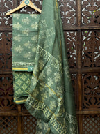 Sage Green Handblock Chanderi Silk Suit Set HANDMADEAHOLIC BY MISHKA