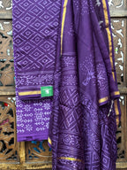 Regal Deep Purple Chanderi Silk Hand-Block Suit Set HANDMADEAHOLIC BY MISHKA