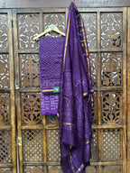 Regal Deep Purple Chanderi Silk Hand-Block Suit Set HANDMADEAHOLIC BY MISHKA