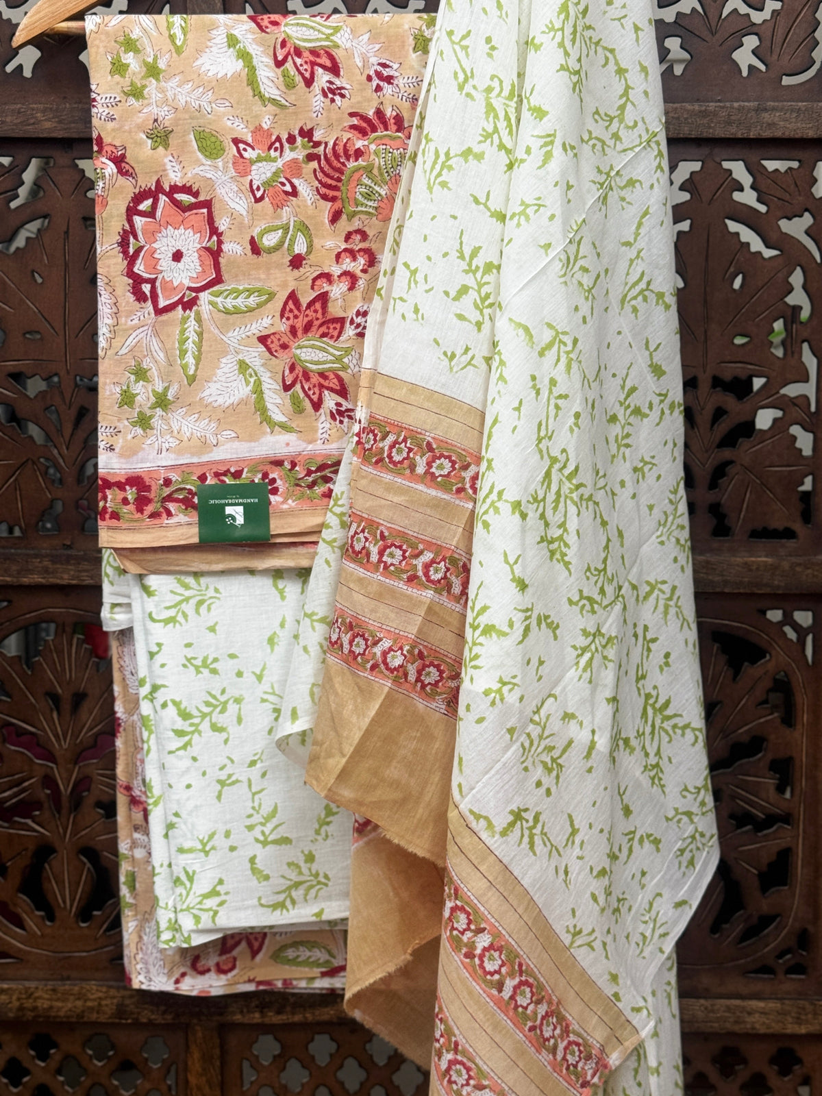 Amber Flora Handblock Printed Cotton Suit Set HANDMADEAHOLIC BY MISHKA