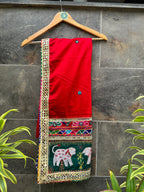 RED VARAJANA DUPATTA HANDMADEAHOLIC BY MISHKA