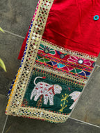 RED VARAJANA DUPATTA HANDMADEAHOLIC BY MISHKA