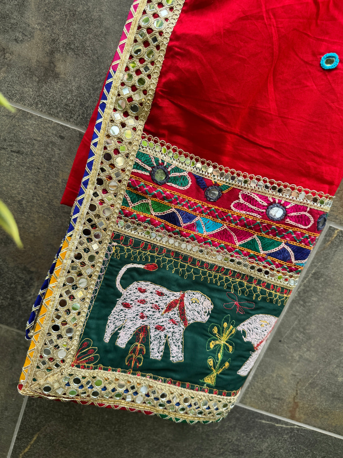 RED VARAJANA DUPATTA HANDMADEAHOLIC BY MISHKA